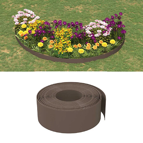 vidaXL Bordures de jardin 5 pcs marron 10 m 20 cm polyéthylène