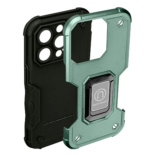 Avizar Coque iPhone 14 Pro Max Antichoc Hybride avec Anneau Support Magnétique Vert