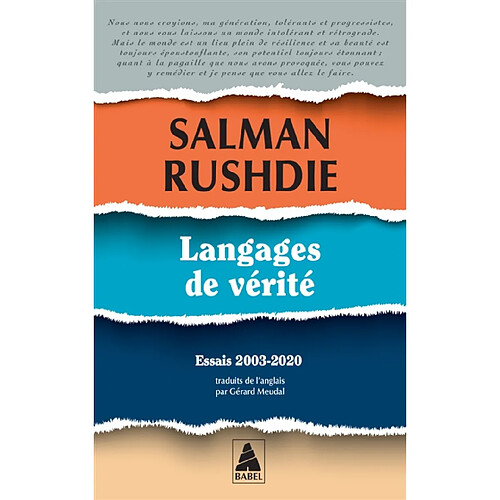 Langages de vérité : essais 2003-2020