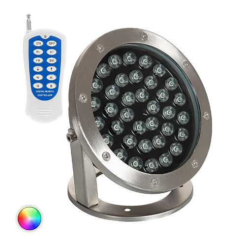 Ledkia Spot LED RGB Fixation au Sol 12V 36W Submersible IP68 RGB