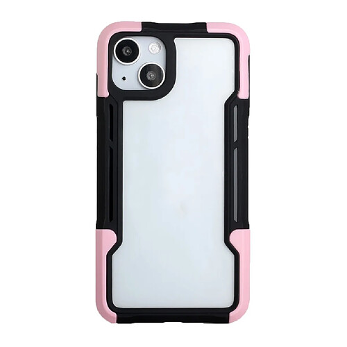 Coque en TPU + acrylique antichute, hybride noir/rose pour votre Apple iPhone 13 6.1 pouces