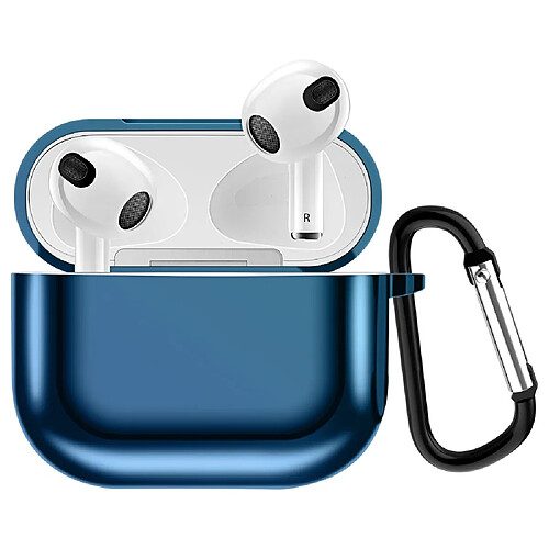 Coque en TPU antichoc avec porte-clés bleu pour votre Apple Airpods 3