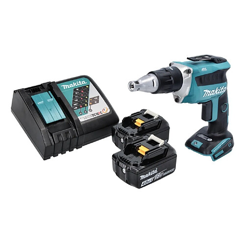 Makita DFS 452 RM Visseuse plaque de plâtre sans fil 18 V Brushless + 2x batterie 4,0 Ah + kit chargeur