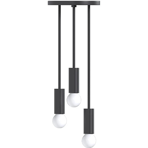 ICONIK INTERIOR Lampe de plafond design - Lampe suspendue - 3 bras - Troy Noir