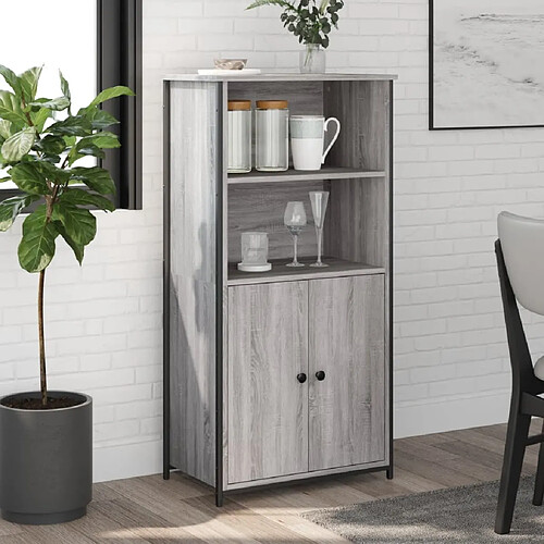 vidaXL Buffet haut sonoma gris 62x36x121,5 cm bois d'ingénierie