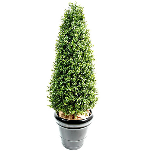 Pegane Plante artificielle haute gamme Spécial extérieur / Buis Topiaire coloris vert - Dim : H.70 x D.40 cm