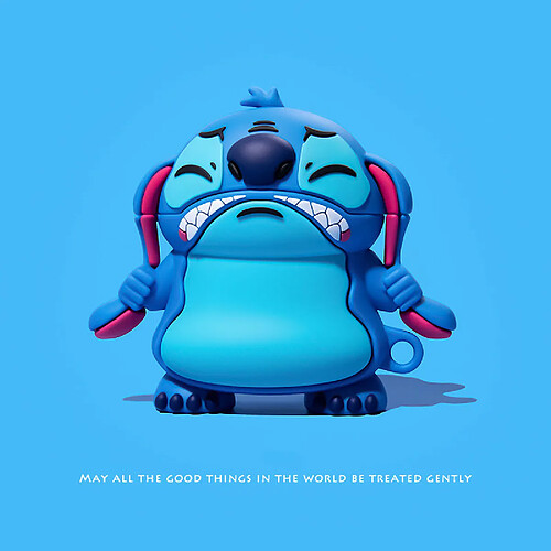 GUPBOO Airpods Coque Housse Étui Protecteur Compatible pour AirPods Pro-Hommes et femmes de dessin animé mignon Stitch