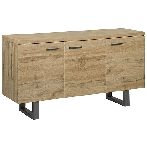 Beliani Commode 3 portes TIMBER 79 cm Bois clair