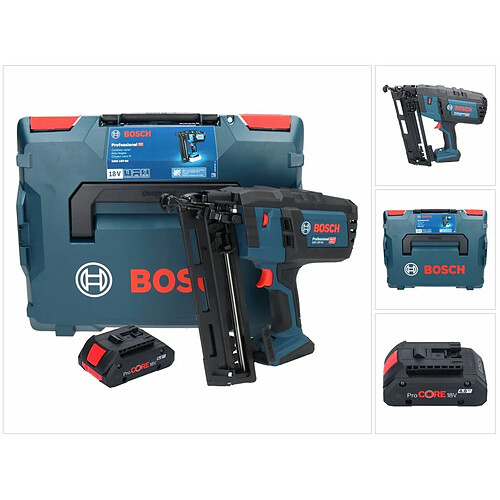 Bosch GNH 18V-64 Cloueur sans fil 18 V 64 mm 1,6 mm + 1x Batterie ProCORE 4,0 Ah + Coffret L-Boxx - sans chargeur