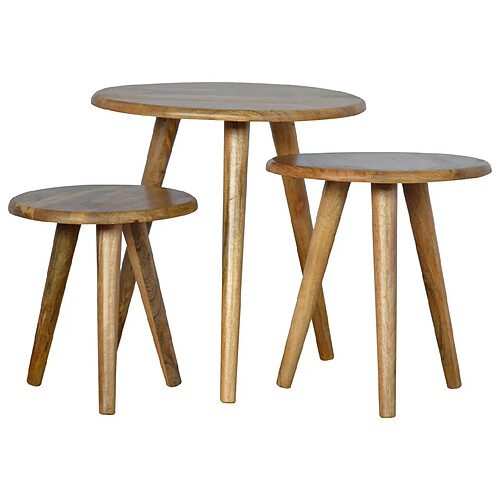 Artisan Furniture Tabourets empilables en bois massif chêne nordique, assise pour salon ou chambre