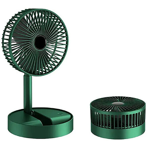 Portable Desk Fan Foldaway USB Standing Floor Telescopic Fan Green