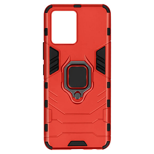 Avizar Coque Realme 8 Pro et 8 Hybride Antichoc Bague Métallique Support rouge