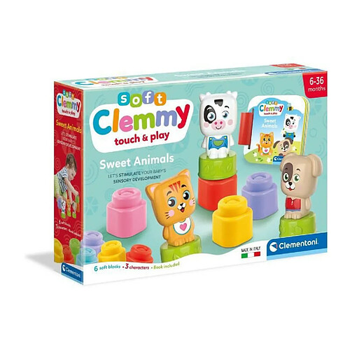 Baby Born Clementoni - Cubes & Animaux Soft Clemmy - 6 cubes + 3 personnages + Livre