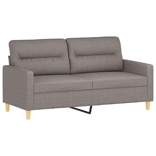 Maison Chic Canapé à 2 places,Sofa de Salon,Canapé droit Taupe 140 cm Tissu -GKD387635