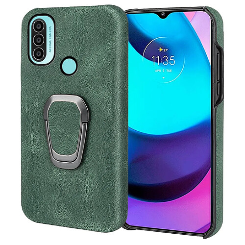 Coque en TPU + PU avec béquille vert pour votre Motorola Moto E20/E30/E40