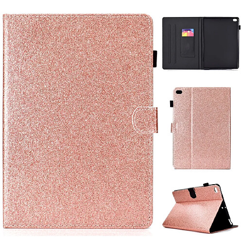 Wewoo Housse Coque Etui à rabat horizontal en cuir avec poudre de scintillement pour iPad Air / Air 2 / iPad 9.7 support et fente carte or rose