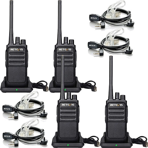 Retevis 4 talkie walkie professionnels 16 Canaux noir