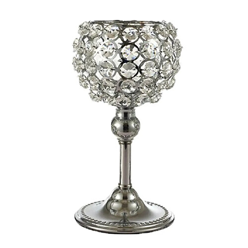 Bougeoirs En Cristal Chandeliers Pour La Décoration De Table De Mariage Cadeau 20cm Argent