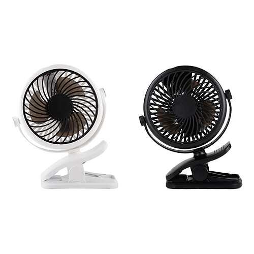 2 Set Ventilateur de Bureau à Pince Rechargeable USB Mini Ventilateur à Pince Portable Ventilateur à Vent Réglable à Trois Vitesses, A & F