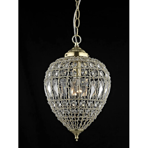 Impex Suspension Bombay Nacré grand pendentif Laiton en satin 1 ampoule 37,5cm