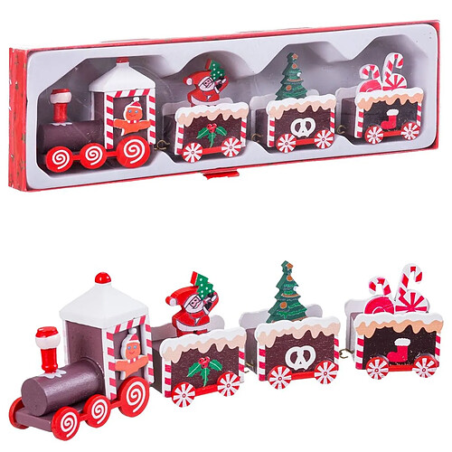 BigBuy Home Décorations de Noël Multicouleur Train 20 x 4,5 x 2,5 cm