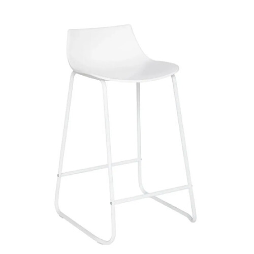 Pegane Lot de 4 tabourets de bar en polypropylène coloris Blanc - Longueur 47 x profondeur 48,5 x hauteur 82,5 cm