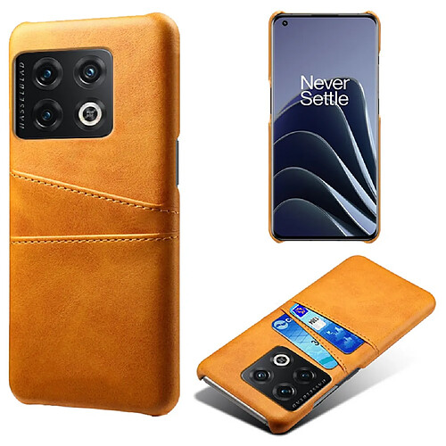 Coque en TPU + PU anti-griffes avec porte-carte, orange pour votre OnePlus 10 Pro 5G