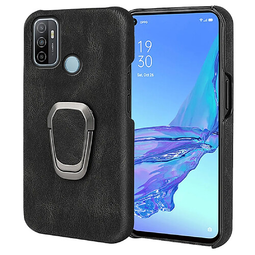 Coque en TPU + PU anti-chocs avec béquille, noir pour votre Oppo A53(2020)/A32 (2020)