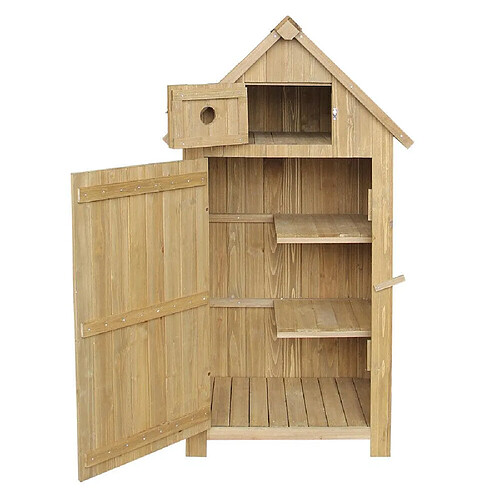 Helloshop26 Cabane abri de jardin étroite en bois de sapin avec toit bitume 142 cm 16_0002171