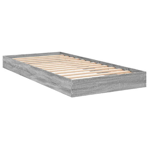 Vidaxl Cadre de lit sonoma gris 90x200 cm bois d'ingénierie