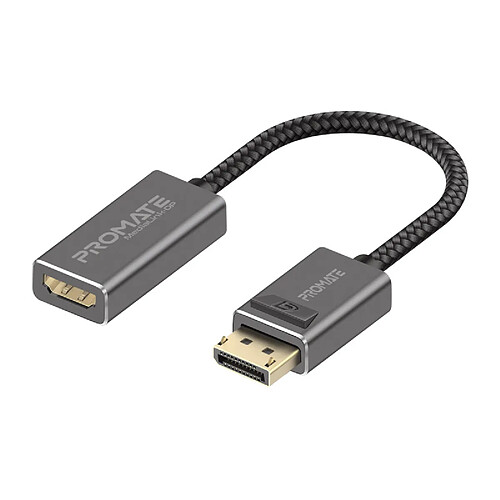 Promate Medialink-DP Adaptateur DisplayPort vers HDMI, 4K @60Hz, résolution UHD, HDMI Premium High Speed avec Ethernet