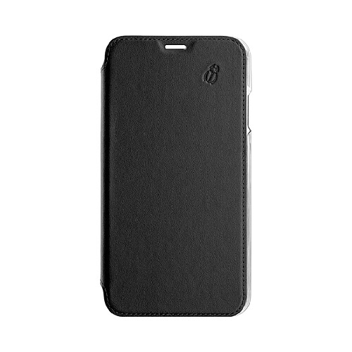 BEETLECASE Étui pour Apple iPhone 12 Pro Max Folio Premium en Cuir avec Dos Cristal Noir