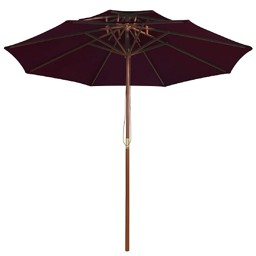 Maison Chic Parasol Jardin | Parasol double avec mat en bois Rouge bordeaux 270 cm - GKD45614