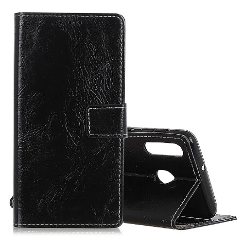 Wewoo Housse Coque en cuir à rabat horizontal Texture rétro Crazy Horse pour Galaxy M30 / A40Savec supportfentes cartes et cadre photo Noir