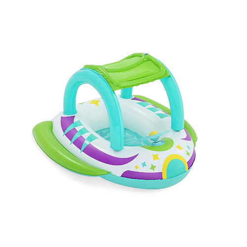 Bateau Gonflable Vaisseau Spatial Bestway 98x95x61 cm Toiture Protecteur Solaire et Volant avec Son à partir de 3 Ans