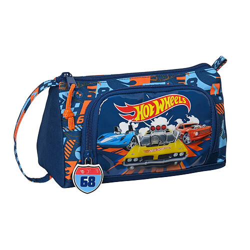 Trousse d'écolier Hot Wheels Speed club Orange Blue marine (20 x 11 x 8.5 cm)