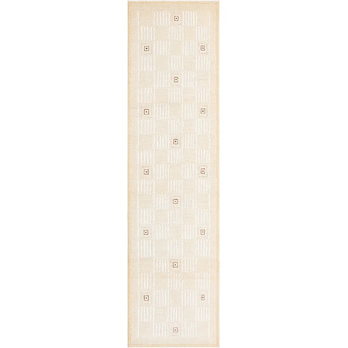 Vidal Tapis de couloir en laine 295x79 beige Darya