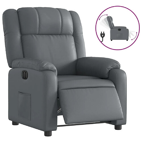 Maison Chic Fauteuil Relax pour salon, Fauteuil inclinable électrique Gris Similicuir -GKD57828