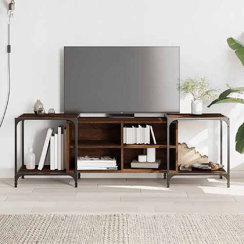 vidaXL Meuble TV chêne marron 153x37x50 cm bois d'ingénierie