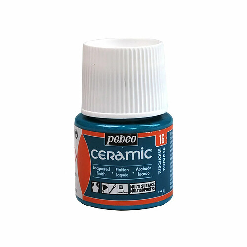 Pebeo Peinture céramique et multi-surfaces - Turquoise - 45 ml