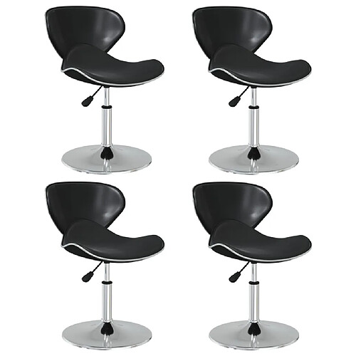 vidaXL Chaises à manger lot de 4 noir similicuir