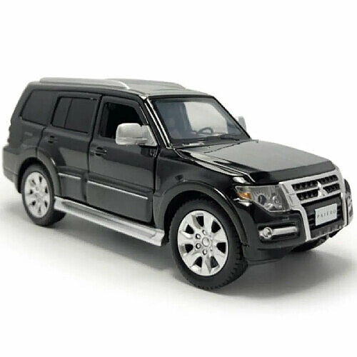 Universal 1: 32 Mitsubishi Pajero SUV modèle voiture moulée sous pression voiture jouet noir(Le noir)