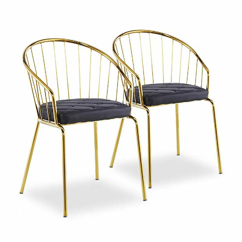 Paris Prix Lot de 2 Chaises Design Comado 77cm Noir