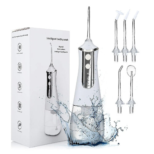 Universal Irrigateur oral portable USB Jet de 350 ml du réservoir d'eau étanche Nettoyer de dents | Irrigateurs oraux (blanc)