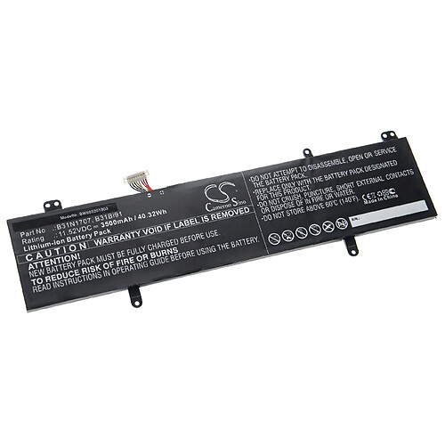 vhbw Batterie compatible avec Asus S410UN, S410UQ, S4200UF, X411UA, X411UF, X411UN, X411UQ laptop (3500mAh, 11.52V, Li-Ion)