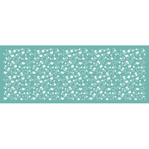 Alter Chemin de cuisine, 100% Made in Italy, Tapis antitache avec impression numérique, Chemin de table antidérapant et lavable, Modèle Fleurs - Bibiana, cm 140x52