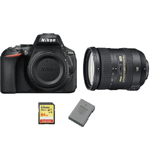 NIKON D5600 + AF-S 18-200MM F3.5-5.6G ED VR II DX + 64GB SD card + NIKON EN-EL14A Battery