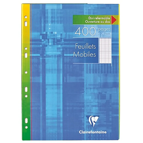 Etui 400 feuillets mobiles Clairefontaine Metric format A4 21 x 29,7 cm grands carreaux