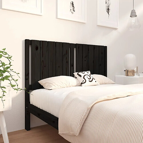 Maison Chic Tête de lit scandinave pour lit adulte,Meuble de chambre Noir 125,5x4x100 cm Bois massif de pin -MN17746