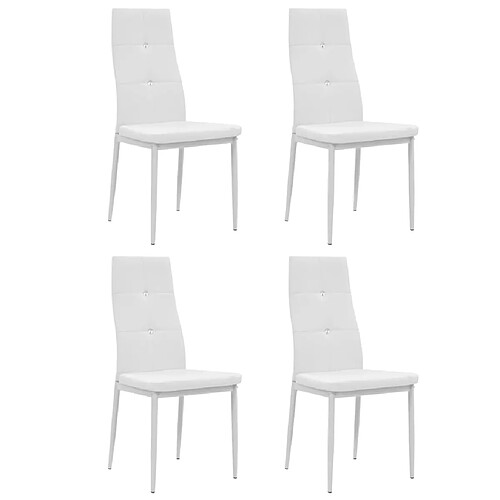 vidaXL Chaises à manger lot de 4 blanc similicuir